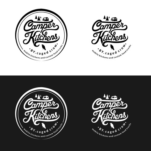 a vintage style logo for a custom food truck builder