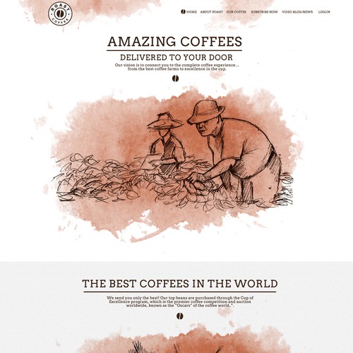 Design website for new global coffee company "Roast.com"