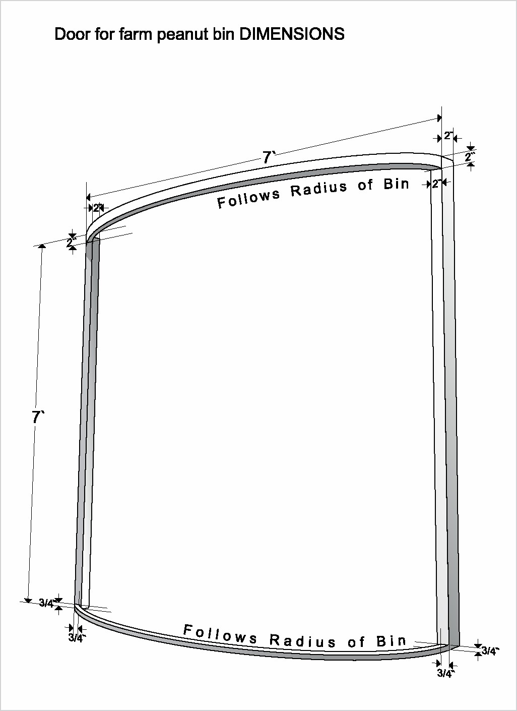 Door for farm peanut bin