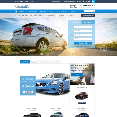 Car Exporters/ Dealers Website Portal