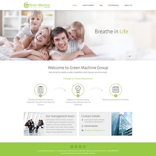 Home Page Design Concept For Green Machine Group