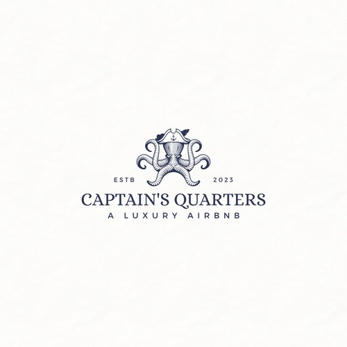 Vintage rustic octopus logo
