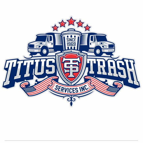 TITUS TRASH SERVICES Inc. Logo design