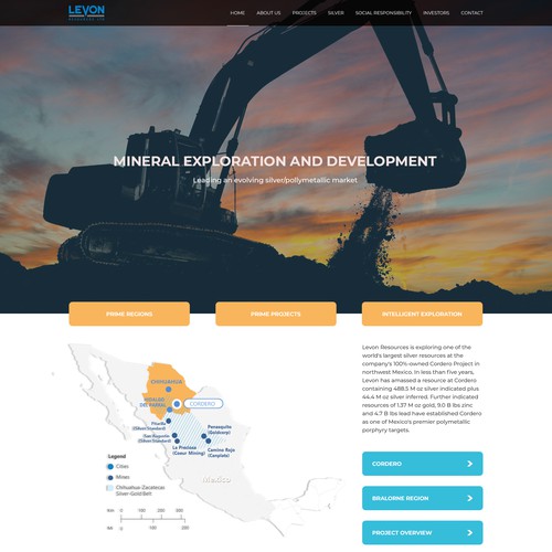 Webpage design for a mining company