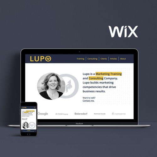 Lupo Marketing Training website built on Wix
