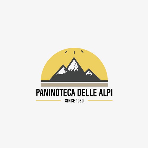 Concept logo for an italian sandwich shop, in the Alps.