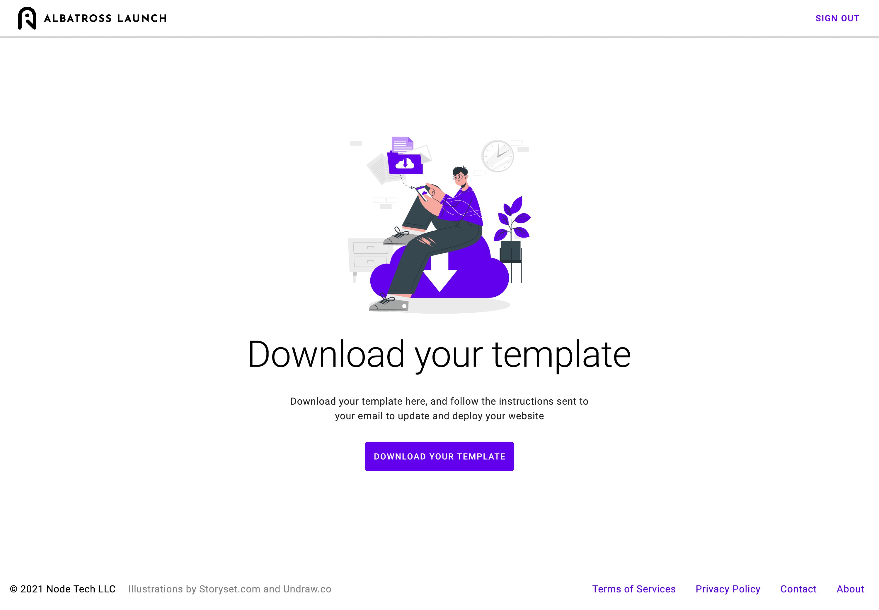 landing page for app download