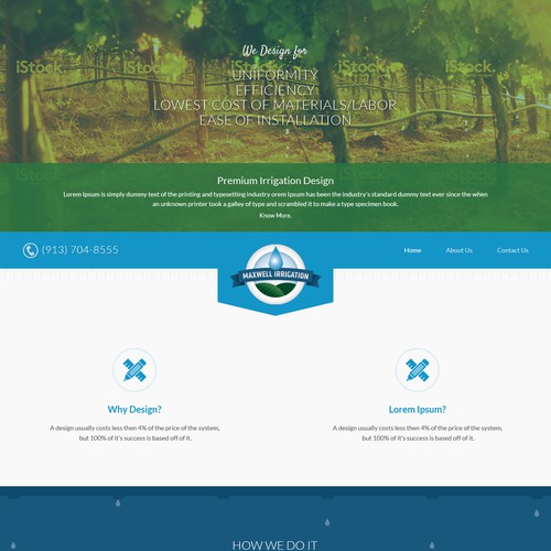 Create a beautiful and immersive website design for Maxwell Irrigation