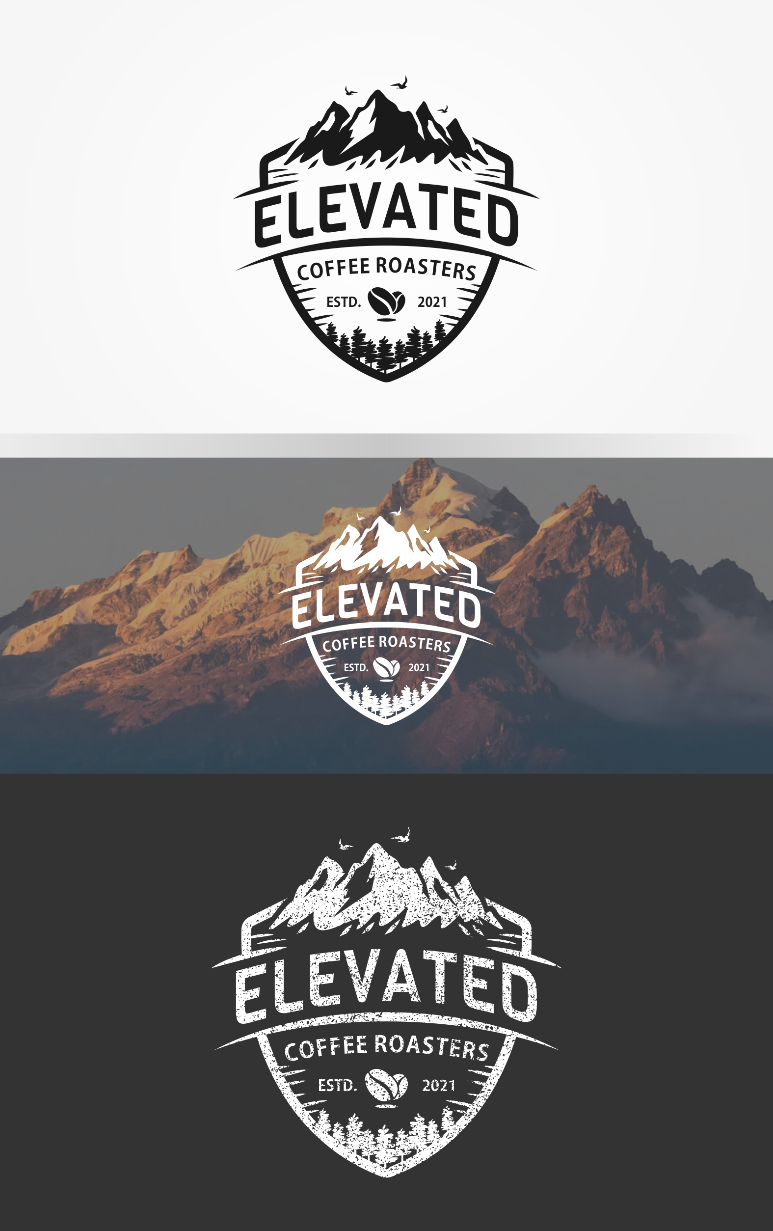 Logo that makes you feel like you are drinking coffee on a mountain top