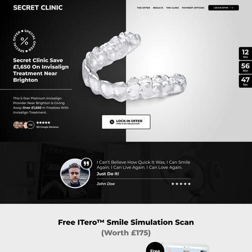 Landing page for teeth straightening