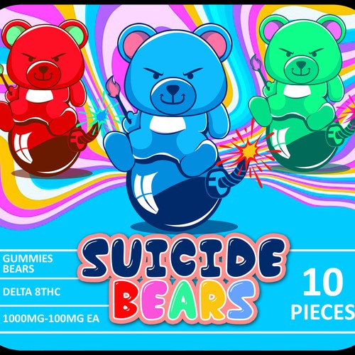 Suicide Bears – THC Gummies Label Design