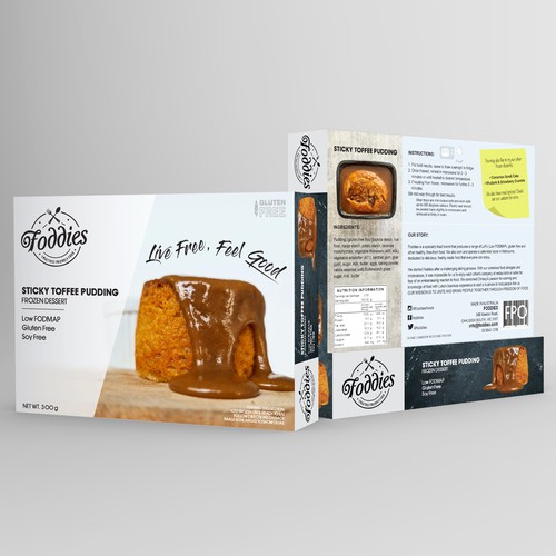 Packaging design for frozen food dessert/