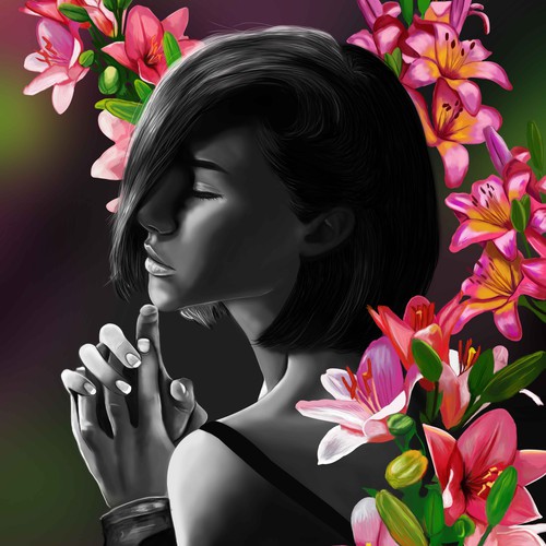 Flowers soul digital painting