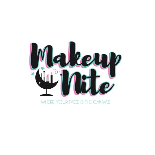 Logo concept for makeup/wine parties that are hosted in a restaurant setting