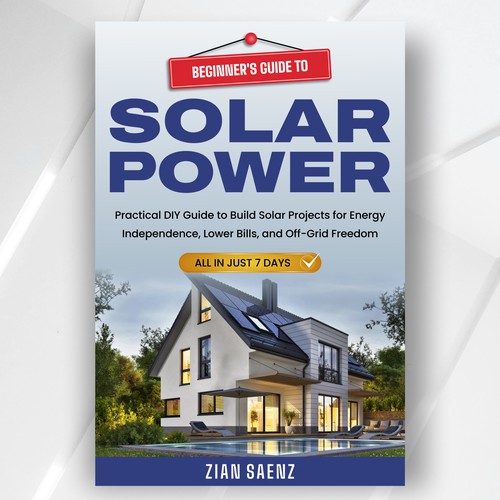 Bright & Clean eBook Cover Design for Solar Power Beginners