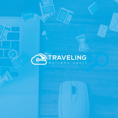 Traveling Mailbox logo design for an online mail scanning service company.