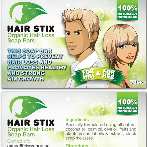 product label for Hair "stix"
