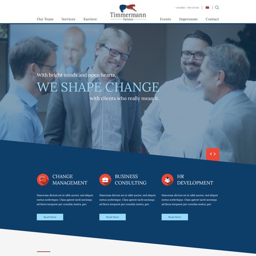 Timmermann Home page design