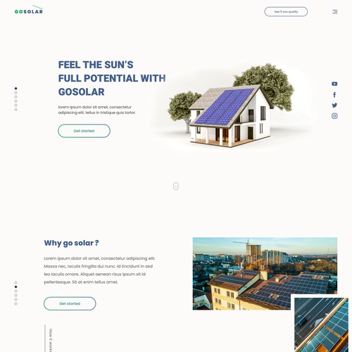 Clean Landing Page for solar panel company