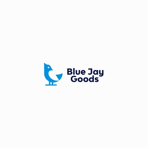 Blue Jay Goods. Negative space logo design