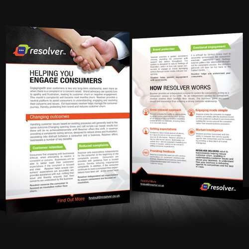 resolving needs a new brochure design