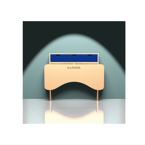 Concept for a modular desk. Idea and render.