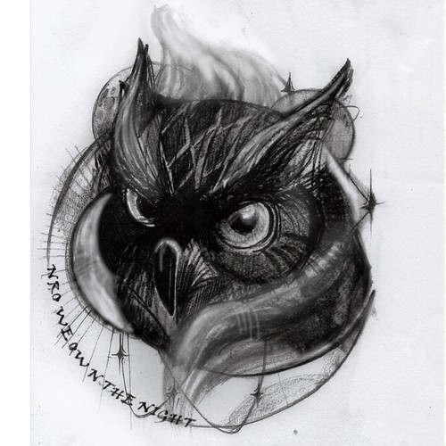 sketch for  owl tattoo