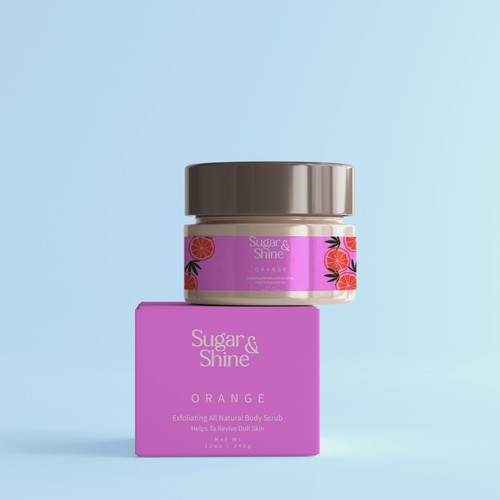 Packaging and brand identity for a body scrub brand.
