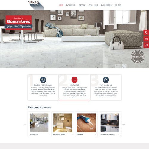 Tiler by Trade Landing page