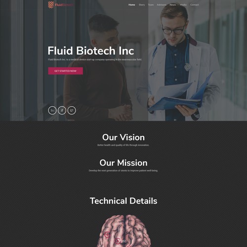Design a web page for a ground-breaking brain medical technology!