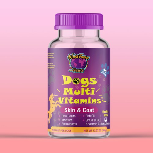 Playful Packaging Design for Dog Vitamin Products