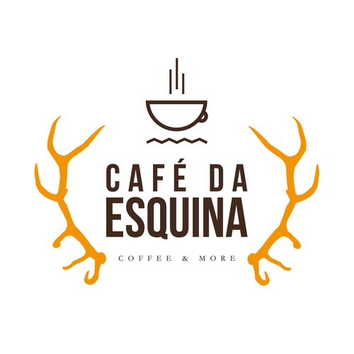 Design a simple, neat and lit logo for the coffee shop CAFE DA ESQUINA