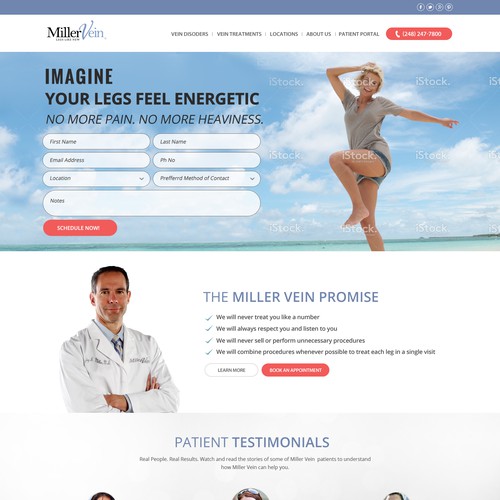 Homepage for Award Winning Vein Clinic