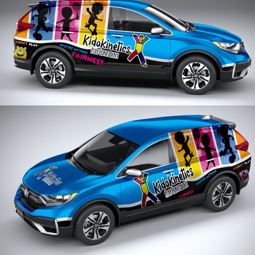Vehicle wrap for kids sports business