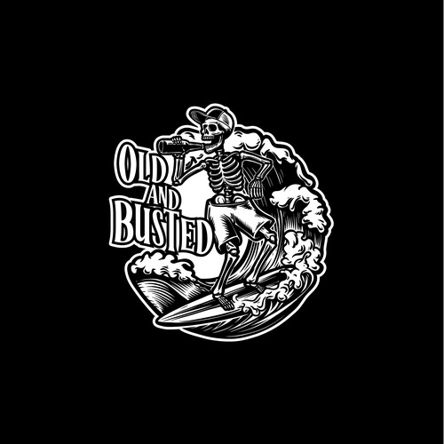 Logo for the "Old and Busted Surfing Fraternity (OBSF)