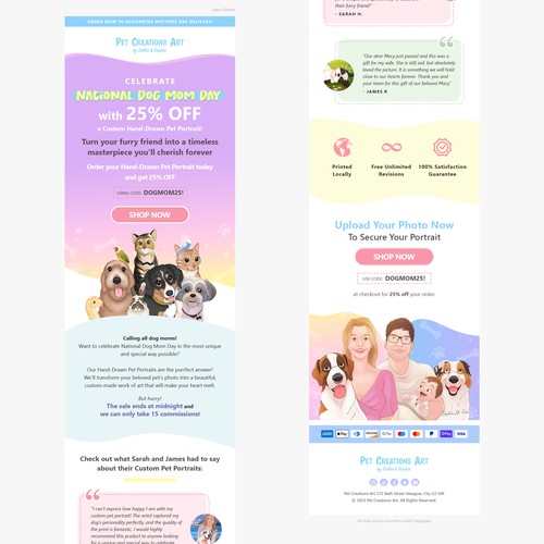 Custom HTML Email Template for Pet Creations Art Campaign