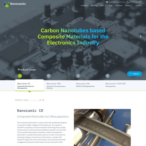 Website Design for B2B Advanced Materials and Energy Technology Company