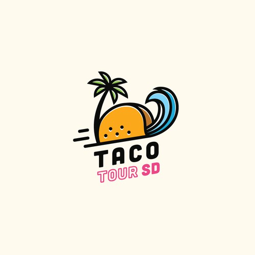 Fun logo for a taco tour brand