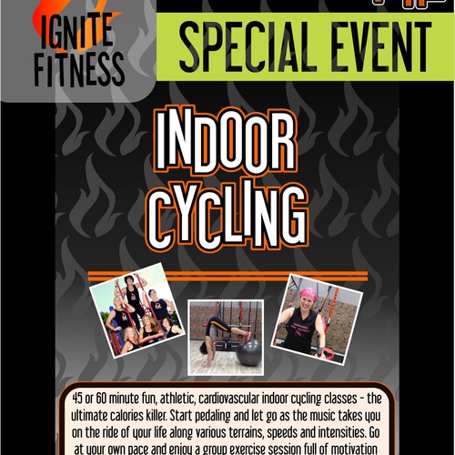 Creative Exciting class poster for fitness studio that's "on fire"