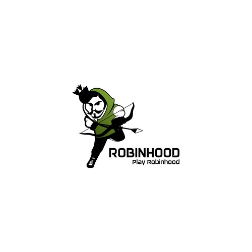 Modern Robin Hood character logo related to sports_DeepGreen