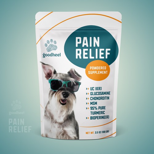 Fun packaging for a dog supplement design