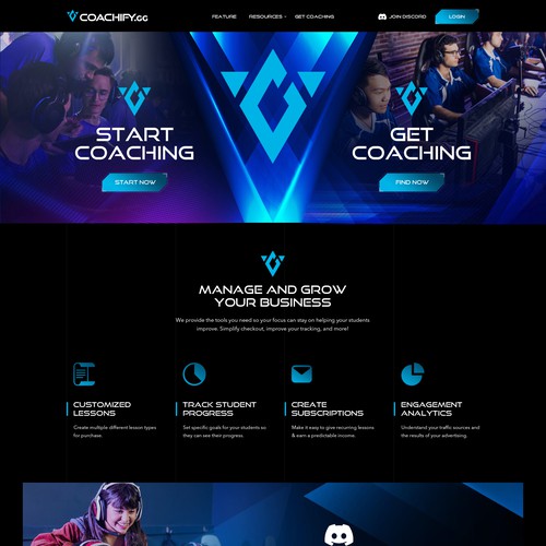 Bold Website design for Esports Coaching