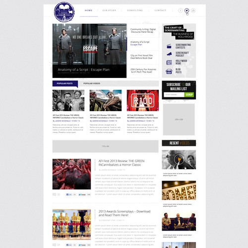 Wanted: Beautiful New Website Design for Hollywood News