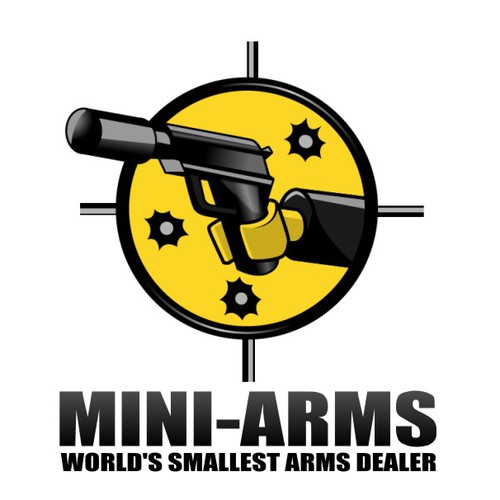 LEGOs & Guns: design logo for Mini-Arms.com the "World's Smallest Arms Dealer"