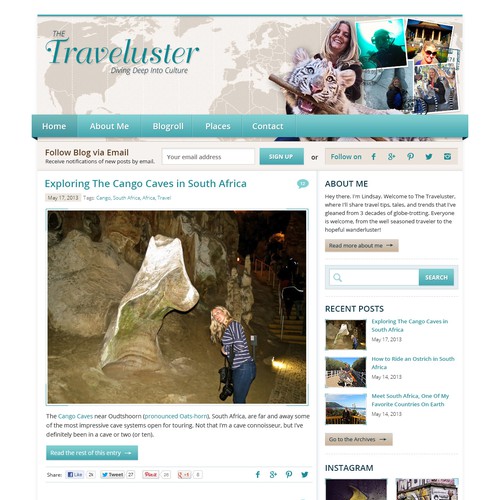 website design for The Traveluster