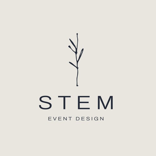 Simple hand drawn stem logo for an event design brand