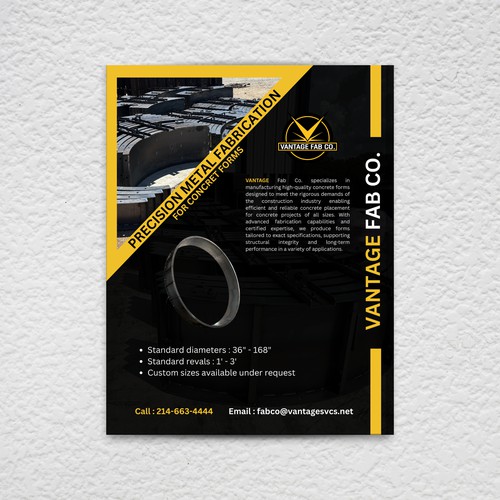 Advertisement flyer for a construction company