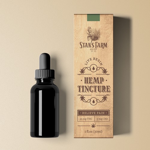 Vintage packaging for CBD tincture