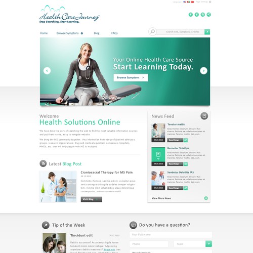 Create a winning design for an innovative healthcare website