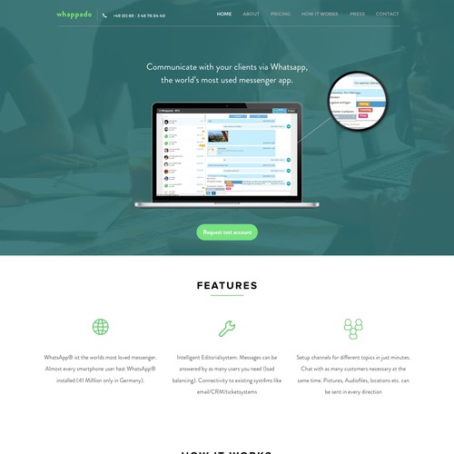 Landing page redesign for a tech company